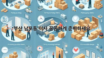 부산 남포동 이사, 꼼꼼하게 준비하세요!